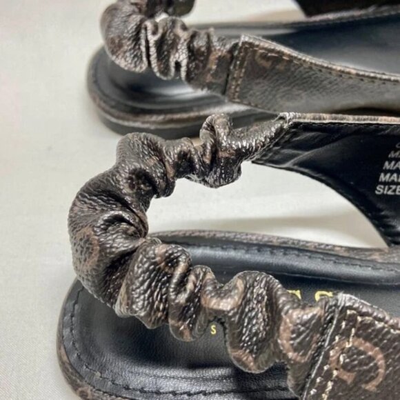 Guess GFMarnie Slingback Flats Women's 6.5 Brown Black Logo Pointed Toe Shoes - Picture 7 of 16